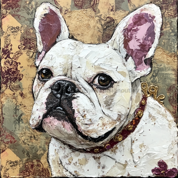 Dog Sign, English Bulldog Sign, DCO-12932, Sign For Wreath, 10x10" Metal Sign