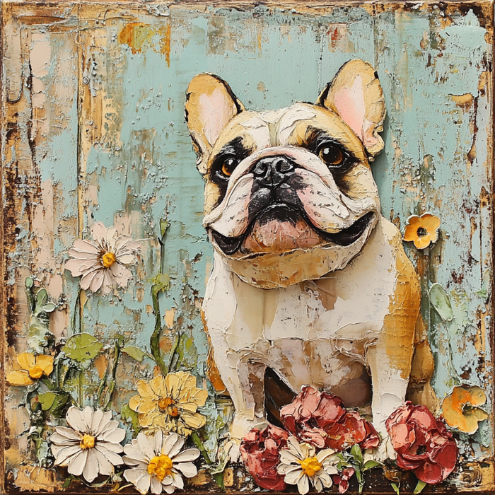 Dog Sign, English Bulldog Sign, DCO-12938, Sign For Wreath, 10x10" Metal Sign