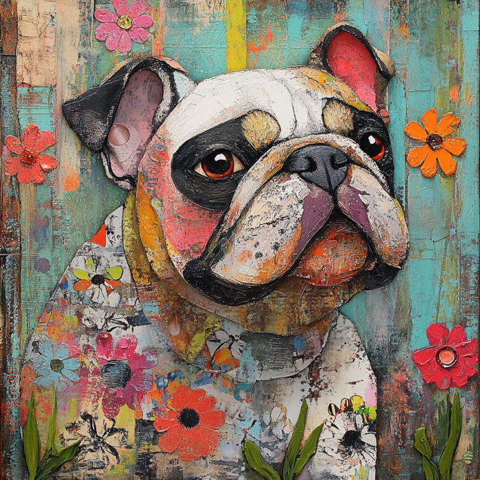 Dog Sign, English Bulldog Sign, DCO-12944, Sign For Wreath, 10x10" Metal Sign