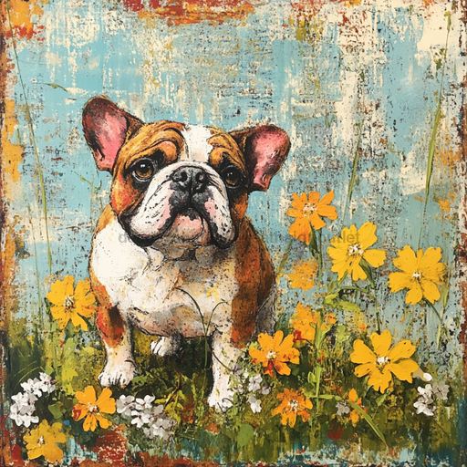 Dog Sign, English Bulldog Sign, DCO-12950, Sign For Wreath, 10x10" Metal Sign