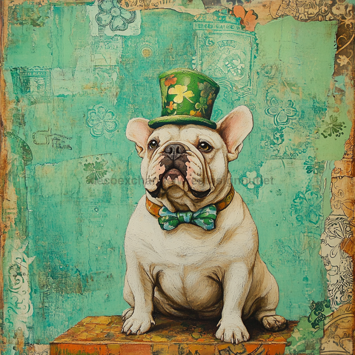 Dog Sign, English Bulldog Sign, DCO-12958, Sign For Wreath, 10x10" Metal Sign