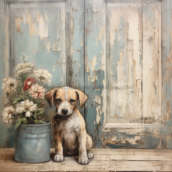 Dog Sign Floral Dco-00987 For Wreath 10X10 Metal