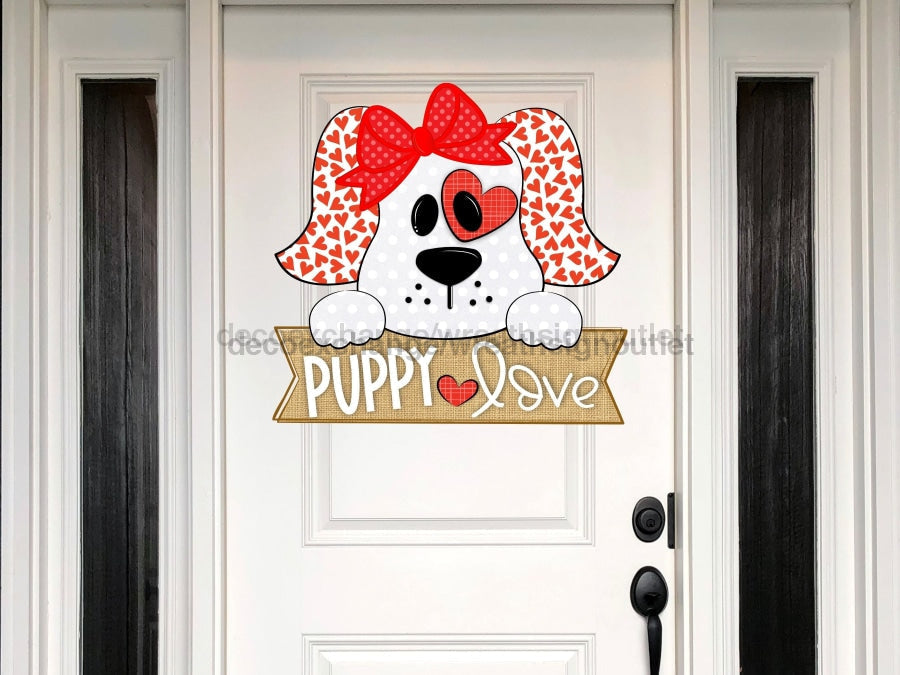 Dog Sign Love Valentines Day Wood Sign Door Hanger Decoe-W-345 22