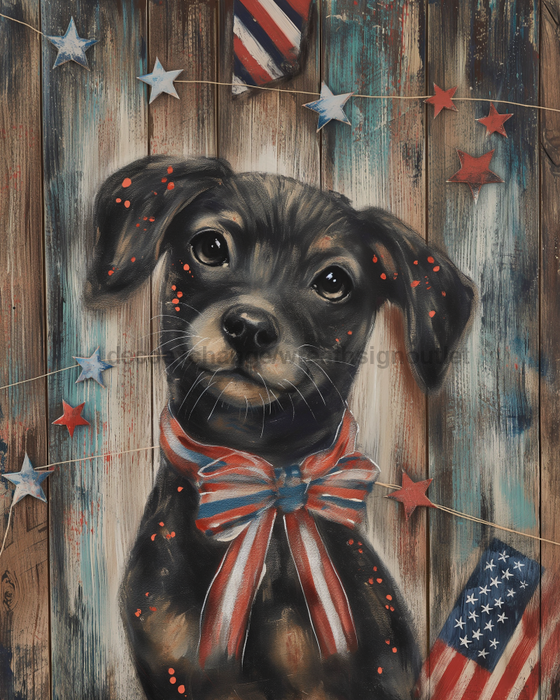 Dog Sign Patriotic Dco-01675 For Wreath 8X10’ Metal