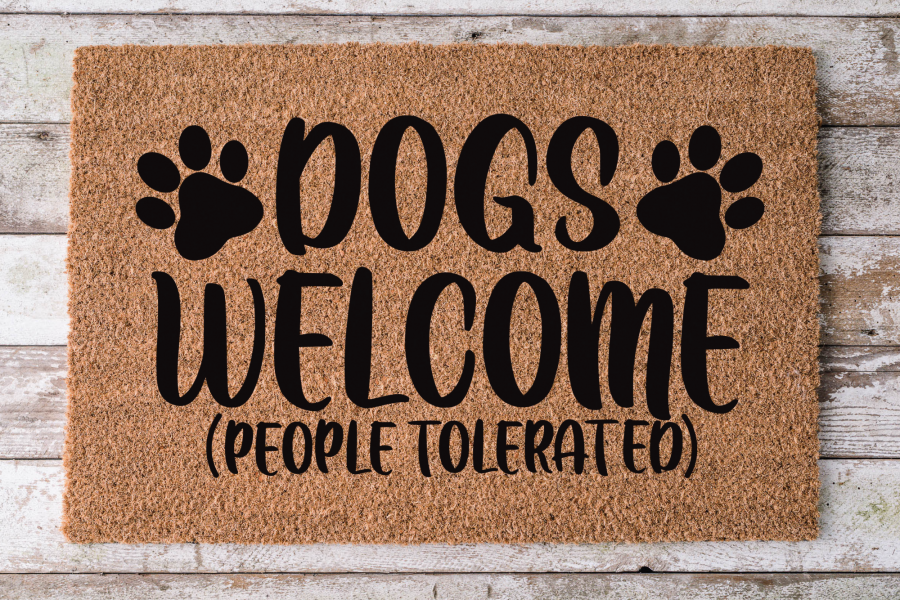 Dogs Welcome People Tolerated - Dog Door Mat - 30x18" Coir Door Mat - DECOE-CM-038 - DecoExchange