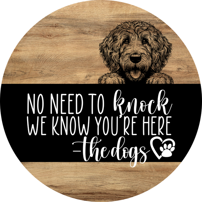 Dog Door Hanger, Hello Brought Treats Door Hanger, DCO-01975-DH, 18" Round Wood