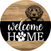 Dog Door Hanger, Hello Brought Treats Door Hanger, DCO-01975-DH, 18" Round Wood
