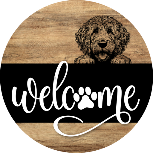 Dog Door Hanger, Hello Brought Treats Door Hanger, DCO-01975-DH, 18" Round Wood