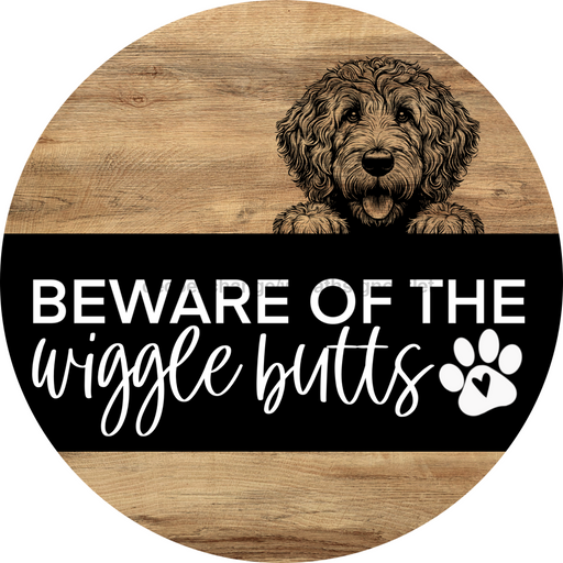 Dog Door Hanger, Hello Brought Treats Door Hanger, DCO-01975-DH, 18" Round Wood