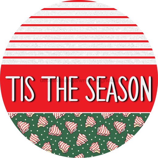 Door Hanger, Christmas Sign, Green Christmas Cake Sign, Welcome Sign, 18" Wood Sign, Round Sign, DecoExchange - DecoExchange®