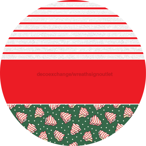 Door Hanger, Christmas Sign, Green Christmas Cake Sign, Welcome Sign, 18" Wood Sign, Round Sign, DecoExchange - DecoExchange®