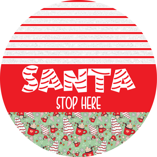 Door Hanger, Christmas Sign, Mint Christmas Cake Sign, Welcome Sign, 18" Wood Sign, Round Sign, DecoExchange - DecoExchange®