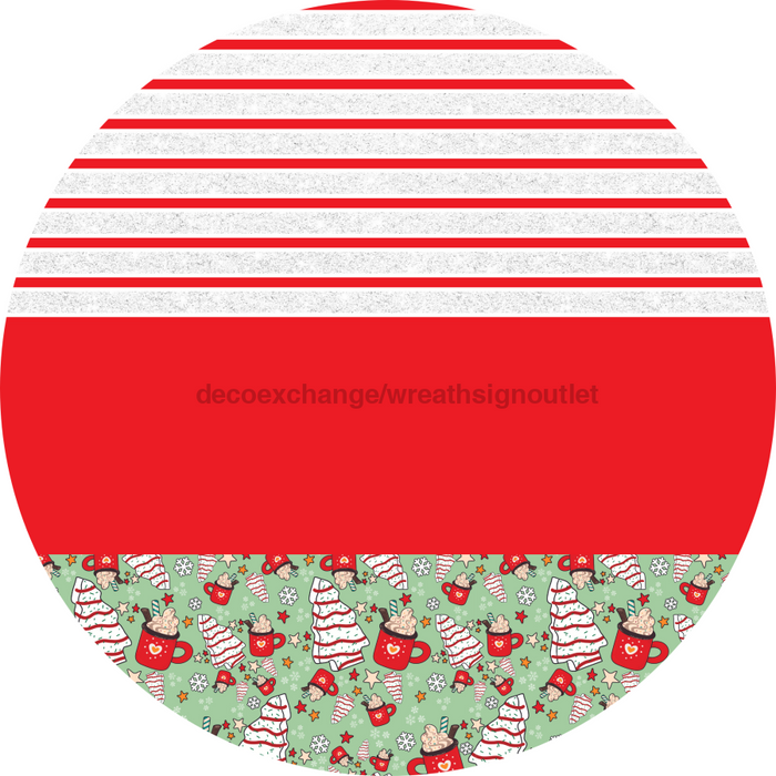 Door Hanger, Christmas Sign, Mint Christmas Cake Sign, Welcome Sign, 18" Wood Sign, Round Sign, DecoExchange - DecoExchange®