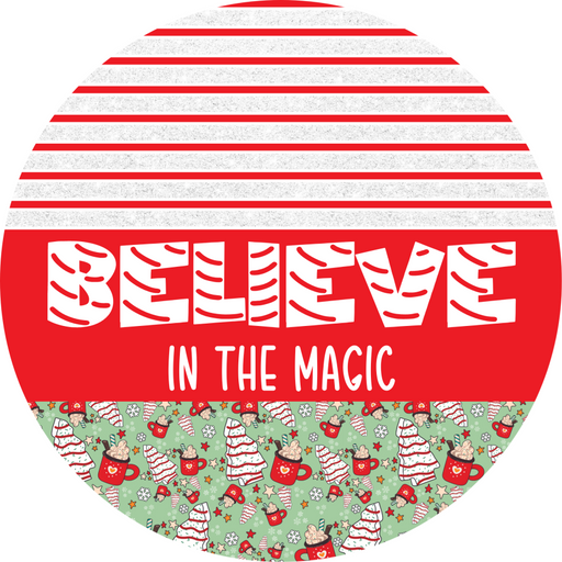 Door Hanger, Christmas Sign, Mint Christmas Cake Sign, Welcome Sign, 18" Wood Sign, Round Sign, DecoExchange - DecoExchange®