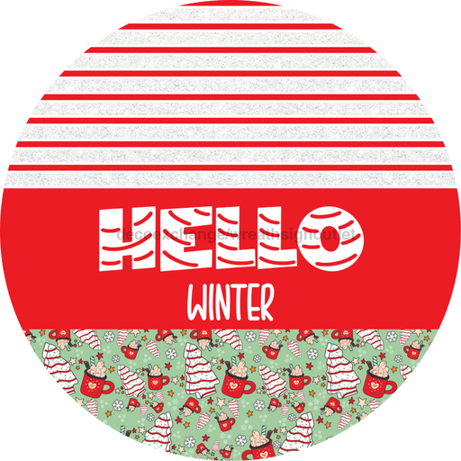 Door Hanger, Christmas Sign, Mint Christmas Cake Sign, Welcome Sign, 18" Wood Sign, Round Sign, DecoExchange - DecoExchange®