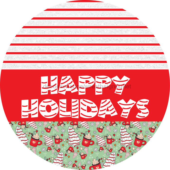 Door Hanger, Christmas Sign, Mint Christmas Cake Sign, Welcome Sign, 18" Wood Sign, Round Sign, DecoExchange - DecoExchange®