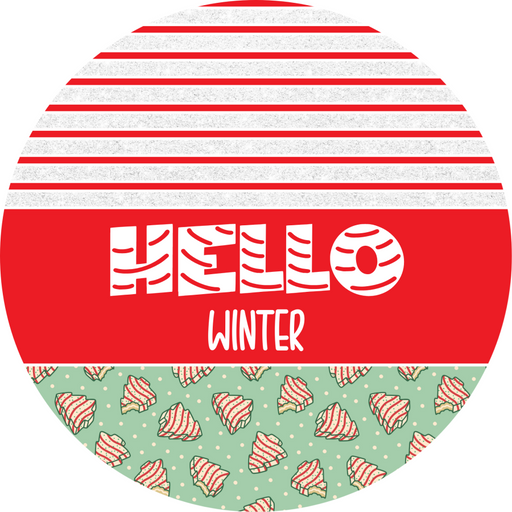 Door Hanger, Christmas Sign, Mint Green Christmas Cake Sign, Welcome Sign, 18" Wood Sign, Round Sign, DecoExchange - DecoExchange®