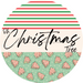 Door Hanger, Christmas Sign, Mint Stripe Christmas Cake Sign, Welcome Sign, 18" Wood Sign, Round Sign, DecoExchange - DecoExchange®