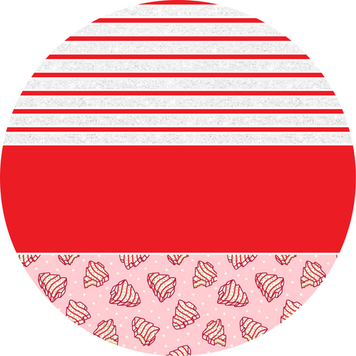 Door Hanger, Christmas Sign, Pink Christmas Cake Sign, Welcome Sign, 18" Wood Sign, Round Sign, DecoExchange - DecoExchange®