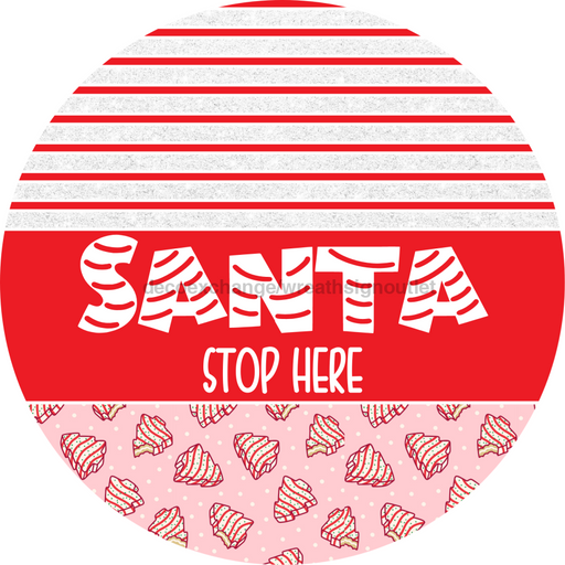 Door Hanger, Christmas Sign, Pink Christmas Cake Sign, Welcome Sign, 18" Wood Sign, Round Sign, DecoExchange - DecoExchange®