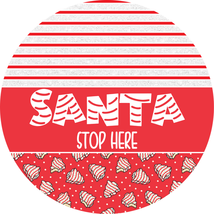 Door Hanger, Christmas Sign, Red Christmas Cake Sign, Welcome Sign, 18" Wood Sign, Round Sign, DecoExchange - DecoExchange®