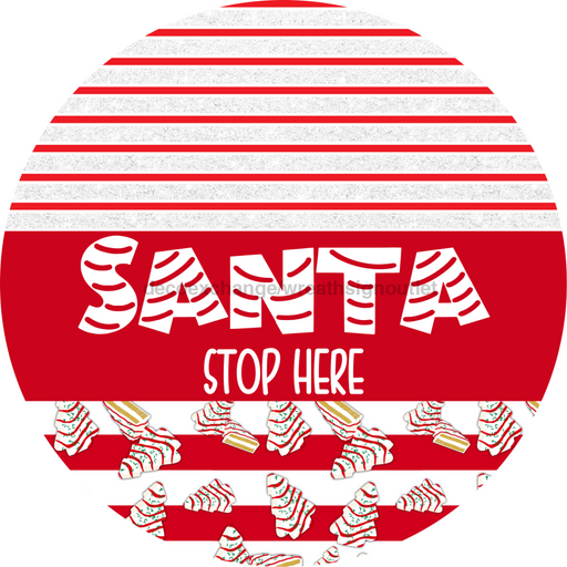 Door Hanger, Christmas Sign, Red White Christmas Cake Sign, Welcome Sign, 18" Wood Sign, Round Sign, DecoExchange - DecoExchange®