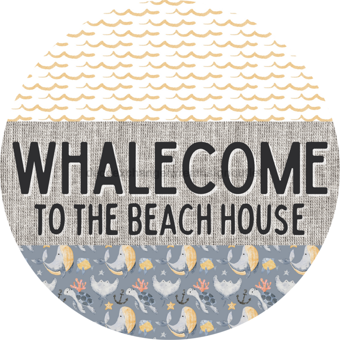 Door Hanger, Funny Nautical Sign, Whalecome Sign, Whale Sign, Beach Sign, Turtle Sign, 18" Wood Sign, Round Sign, DecoExchange - DecoExchange®