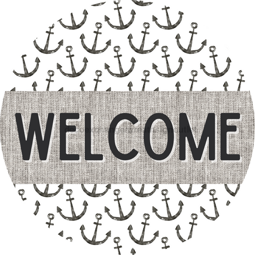 Door Hanger, Nautical Sign, Anchor Sign, Beach Sign, 18" Wood Sign, Round Sign, DecoExchange - DecoExchange®