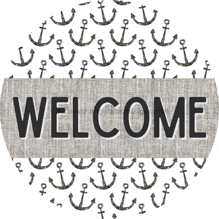 Door Hanger, Nautical Sign, Anchor Sign, Beach Sign, 18" Wood Sign, Round Sign, DecoExchange - DecoExchange®