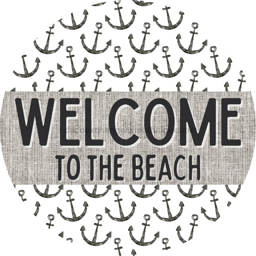 Door Hanger, Nautical Sign, Anchor Sign, Beach Sign, 18" Wood Sign, Round Sign, DecoExchange - DecoExchange®