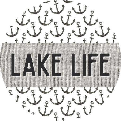Door Hanger, Nautical Sign, Anchor Sign, Lake Sign, 18" Wood Sign, Round Sign, DecoExchange - DecoExchange®