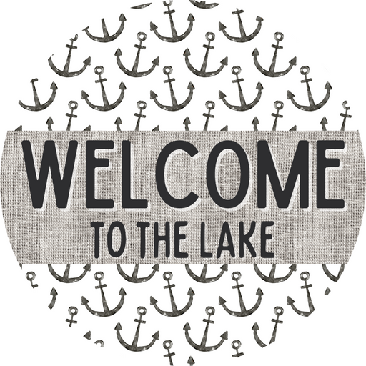 Door Hanger, Nautical Sign, Anchor Sign, Lake Sign, 18" Wood Sign, Round Sign, DecoExchange - DecoExchange®