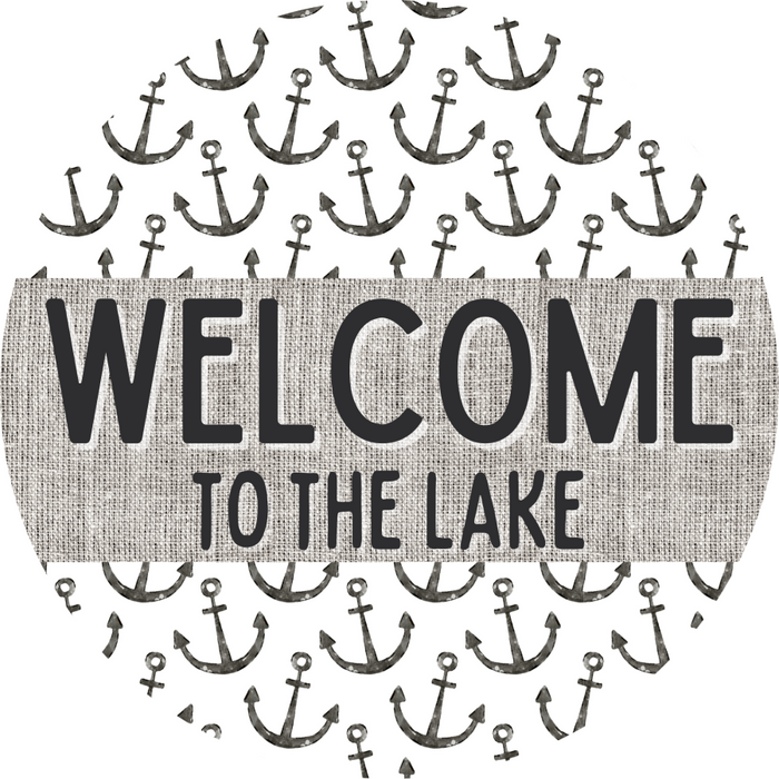 Door Hanger, Nautical Sign, Anchor Sign, Lake Sign, 18" Wood Sign, Round Sign, DecoExchange - DecoExchange®