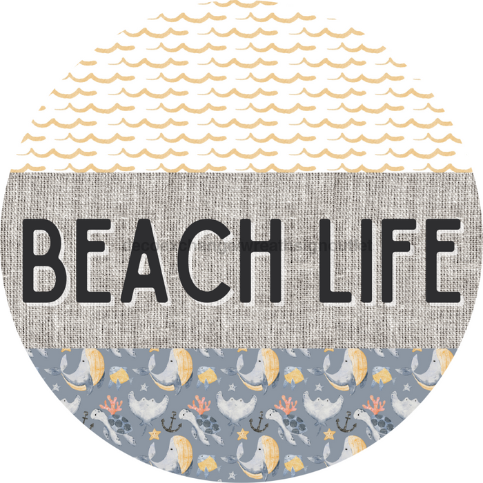 Door Hanger, Nautical Sign, Whale Sign, Beach Sign, Turtle Sign, 18" Wood Sign, Round Sign, DecoExchange - DecoExchange®