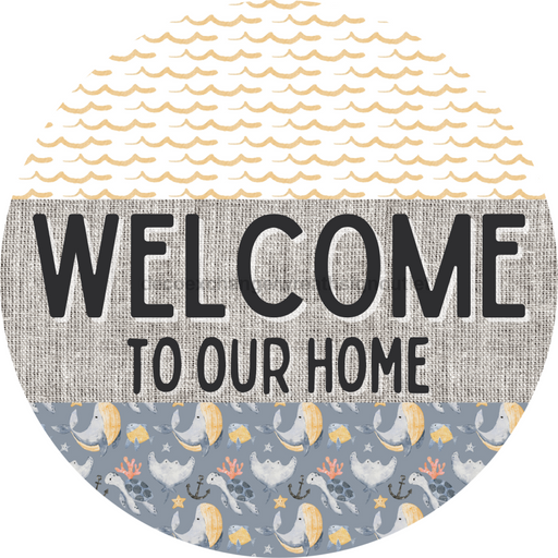 Door Hanger, Nautical Sign, Whale Sign, Beach Sign, Turtle Sign, 18" Wood Sign, Round Sign, DecoExchange - DecoExchange®