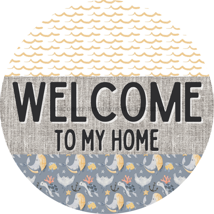 Door Hanger, Nautical Sign, Whale Sign, Beach Sign, Turtle Sign, 18" Wood Sign, Round Sign, DecoExchange - DecoExchange®