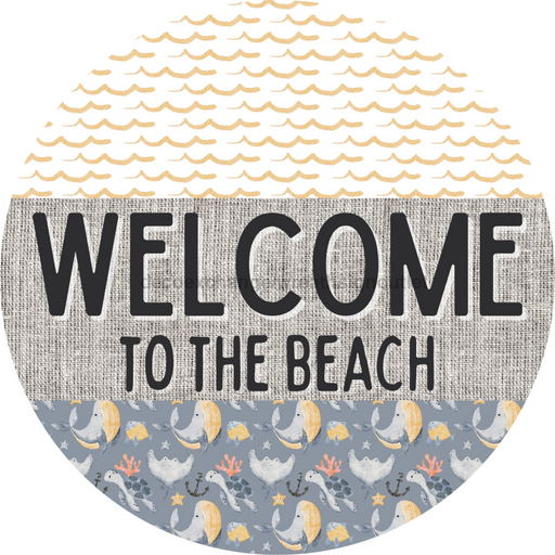 Door Hanger, Nautical Sign, Whale Sign, Beach Sign, Turtle Sign, 18" Wood Sign, Round Sign, DecoExchange - DecoExchange®