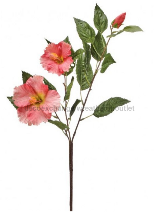 Double Hibiscus & Bud 29’’ Mtf24136-Salp Greenery