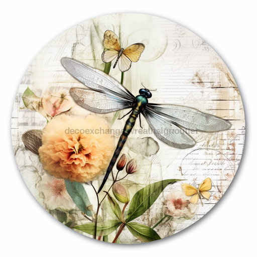 Dragonfly Sign Every Day Sign Dco-00894 For Wreath 10 Round Metal