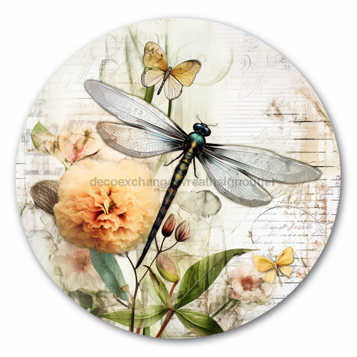 Dragonfly Sign Every Day Sign Dco-00894 For Wreath 10 Round Metal