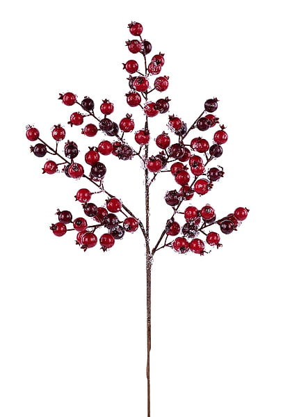 23"L Special End Large Berry Spray With Ice Red/Burgundy/Silver EW016430