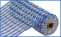 10"X10YD Poly Burlap Check Mesh Royal Blue/White RP8123C1