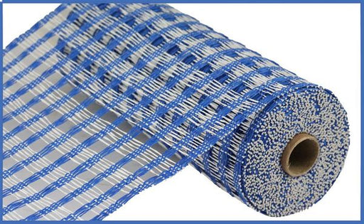 10"X10YD Poly Burlap Check Mesh Royal Blue/White RP8123C1