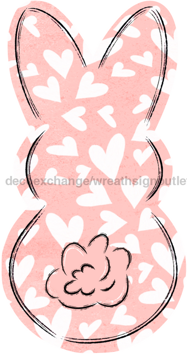 Easter Bunny Door Hanger Decoe-W-707-Back-Dh 22’ Wood