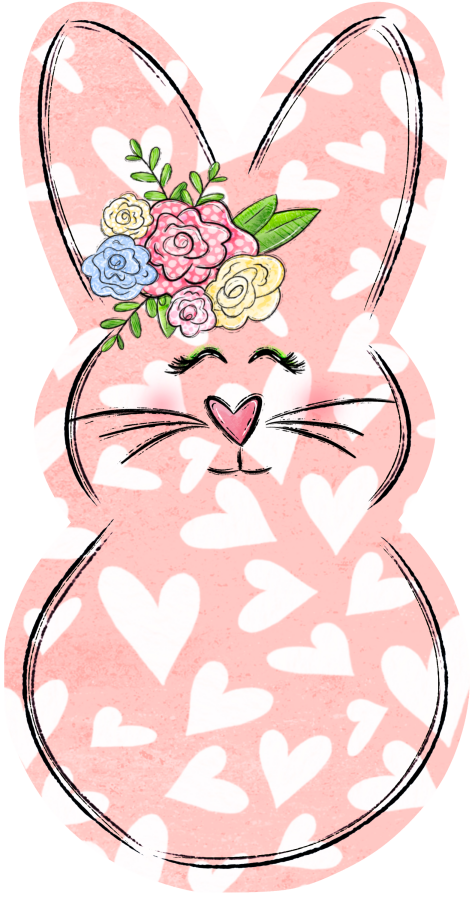 Easter Bunny Door Hanger Decoe-W-707-Dh 22’ Wood