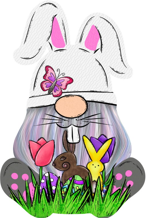 Easter Bunny Gnome Door Hanger Decoe-W-717-Dh 22’ Wood