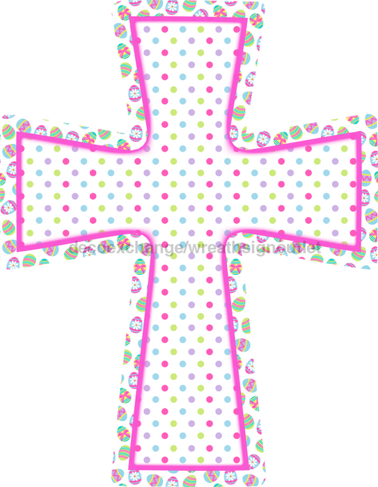 Easter Cross Door Hanger Decoe-W-719-Dh 22’ Wood