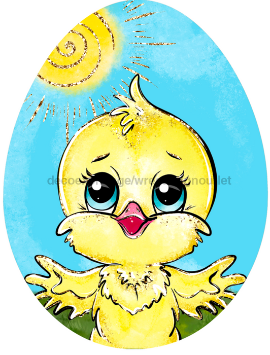 Easter Door Hanger Chick Egg Decoe-W-774-Dh 22’ Wood