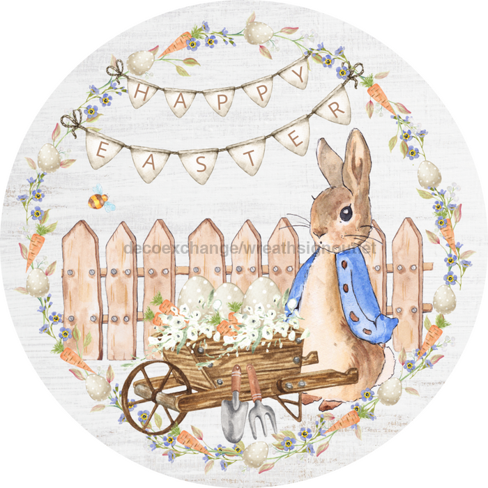 Easter Door Hanger Wreath Dco-01207-Dh 18 Round Wood