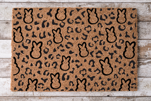 Leopard Easter Bunny Pattern - Easter - 30x18" Coir Door Mat - DECOE-CM-003 - DecoExchange